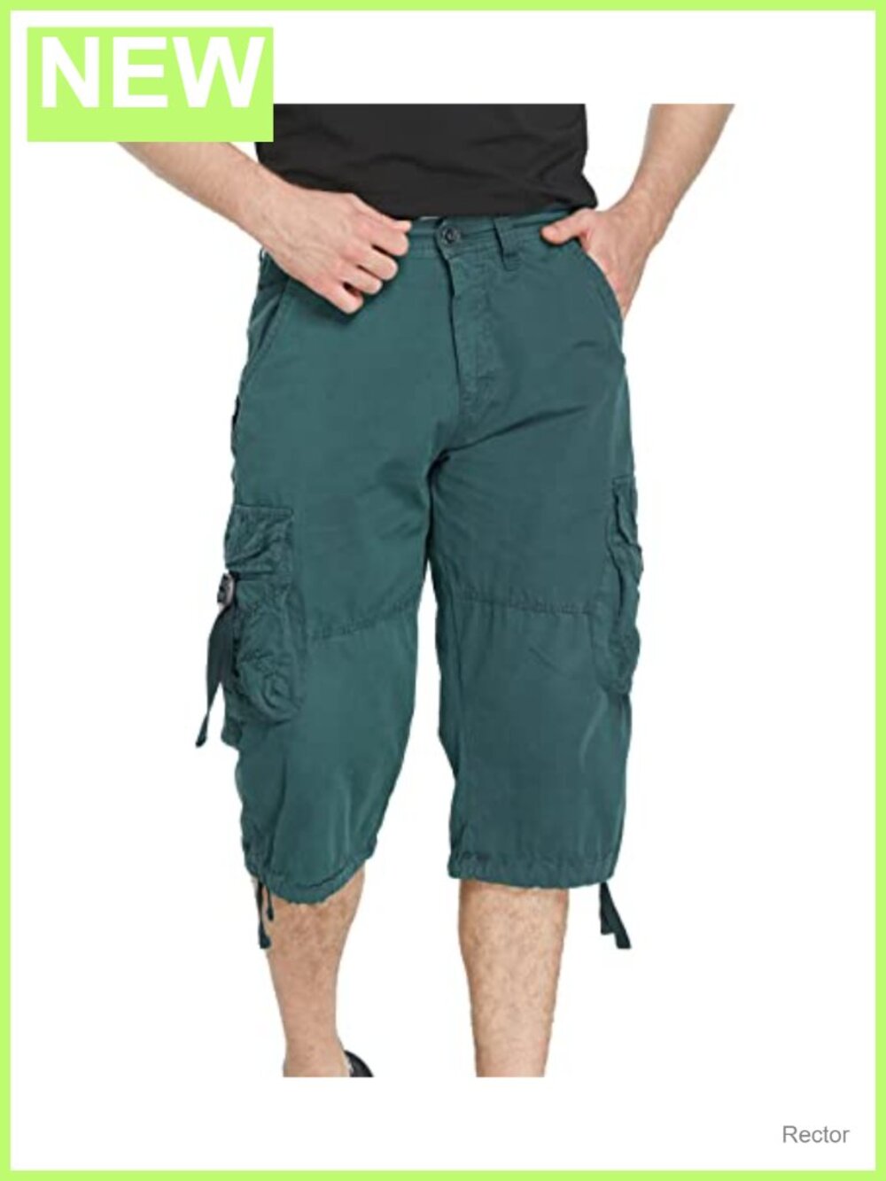 Men's Relaxed Fit Cargo Shorts with 6 Pockets, 15-Inch Inseam, Below Knee